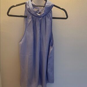 J. Crew Striped Silk Shirt in Blue and White